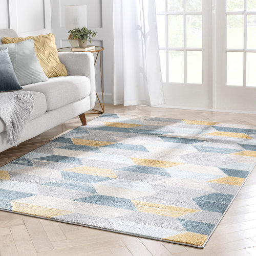 Well Woven Mystic Blue/Grey/Yellow Rug & Reviews Wayfair.co.uk